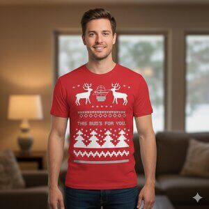Red Budweiser Beer Christmas Shirt